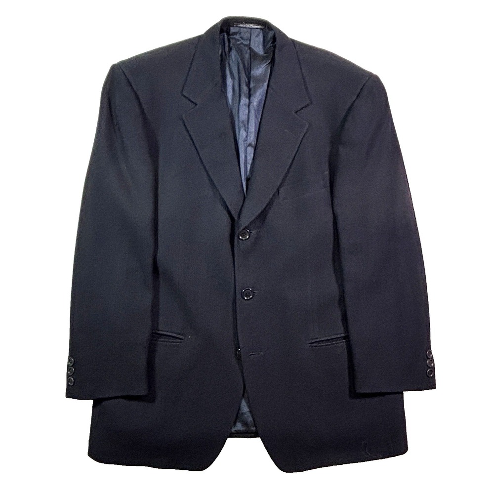 vtg navy Ermenegildo Zegna silk wool hopsack blazer jacket sport‎ coat 50 40R